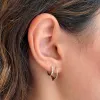Tri-Color Puff Heart Hoop Earrings sold by Baby Gold