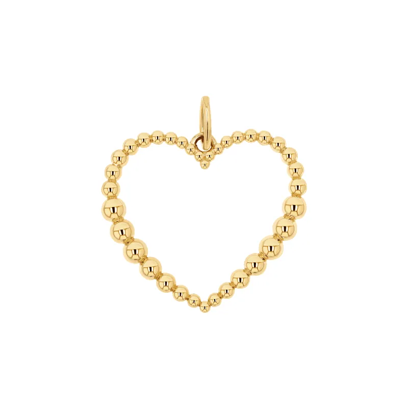 Tapered Bead Heart Charm sold by Baby Gold