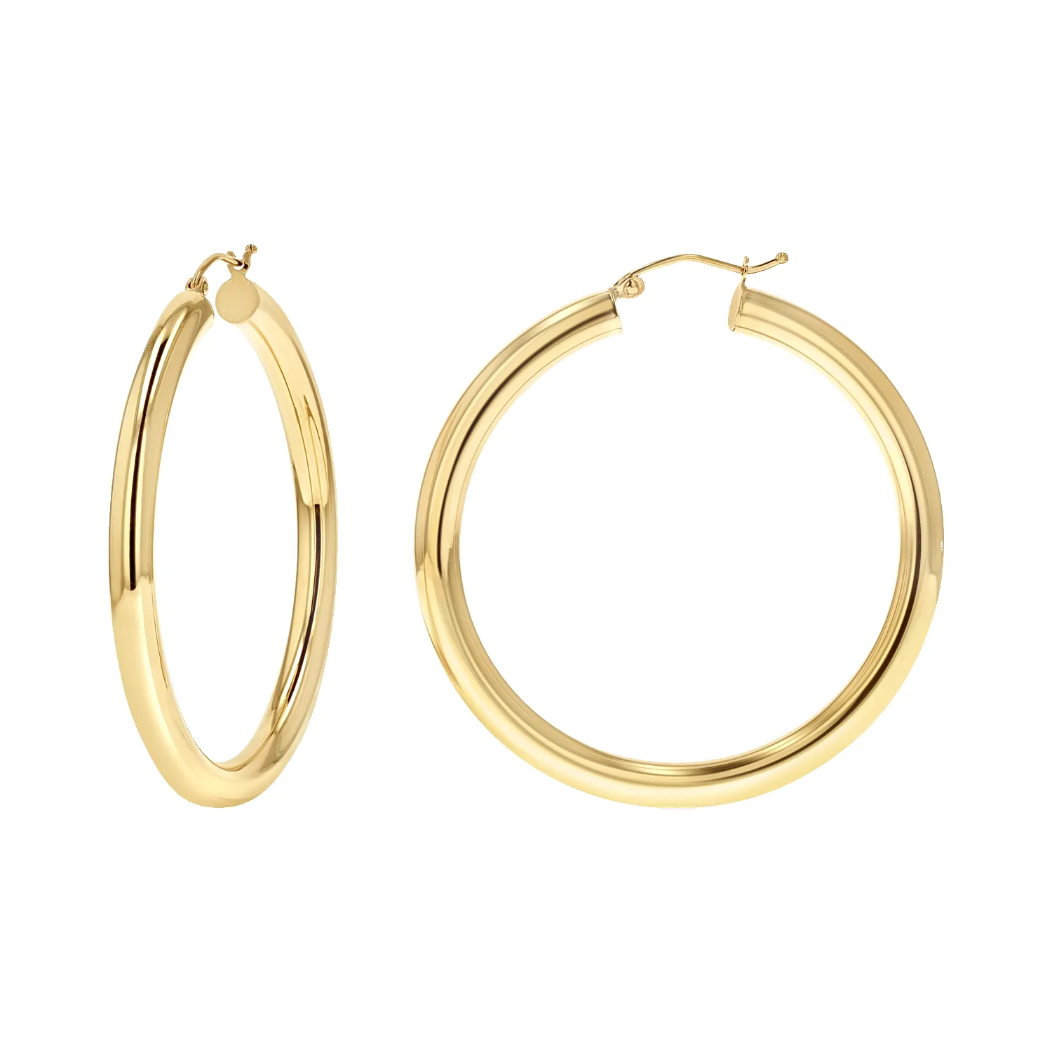 4mm Gold Tube Hoop Earrings sold by Baby Gold
