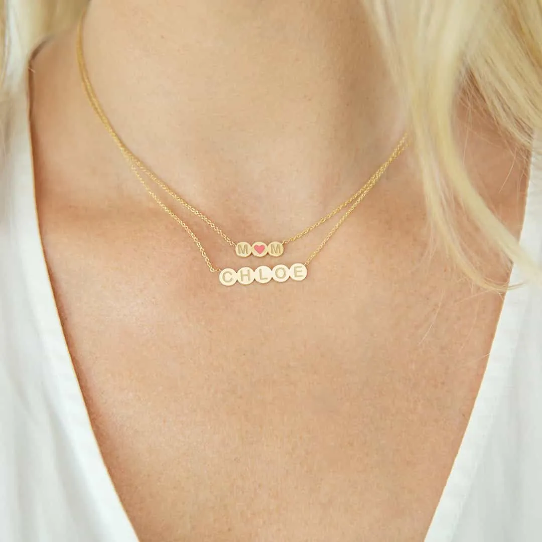 Enamel Heart Initial Necklace sold by Baby Gold product image thumbnail 4