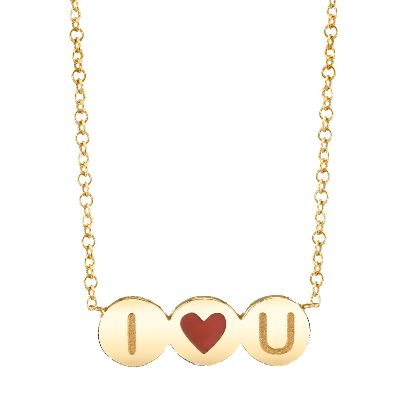 Enamel Heart Initial Necklace sold by Baby Gold
