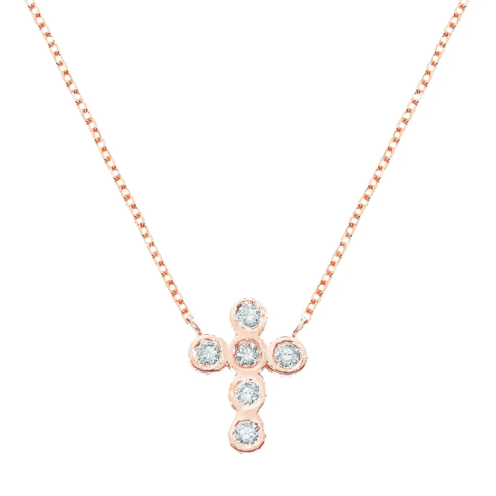 Diamond Bezel Cross Necklace sold by Baby Gold product image thumbnail 3