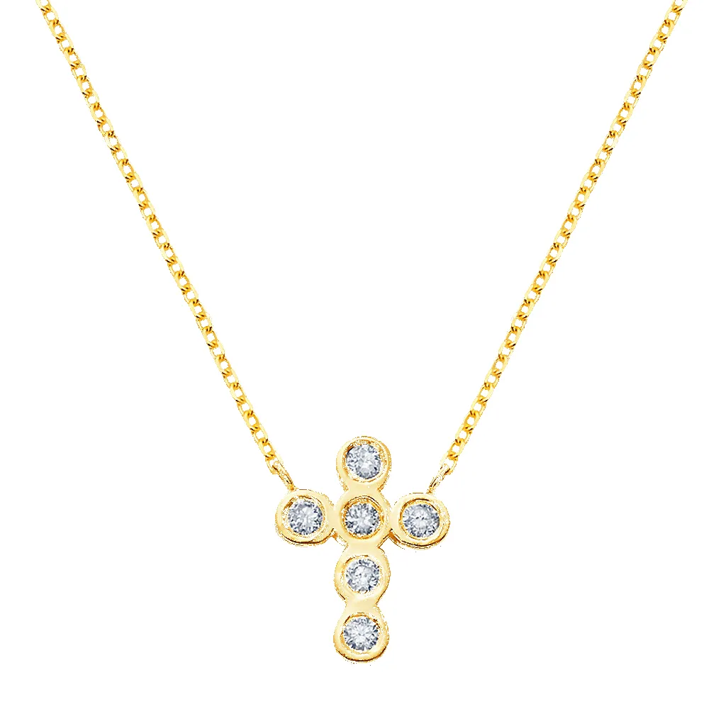Diamond Bezel Cross Necklace sold by Baby Gold