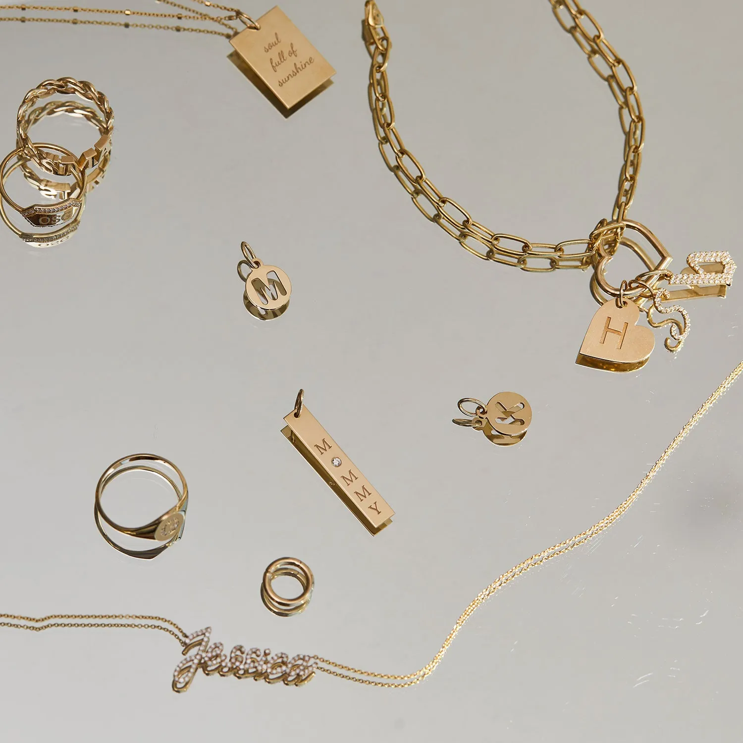 Diamond Mommy Vertical Tag Charm sold by Baby Gold product image thumbnail 4