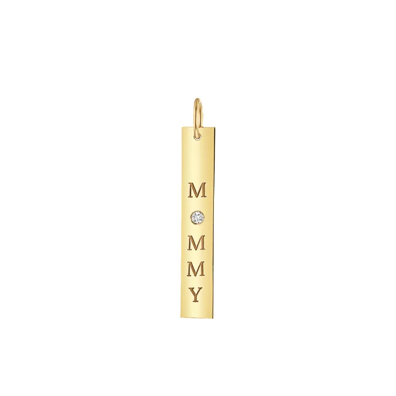 Diamond Mommy Vertical Tag Charm sold by Baby Gold