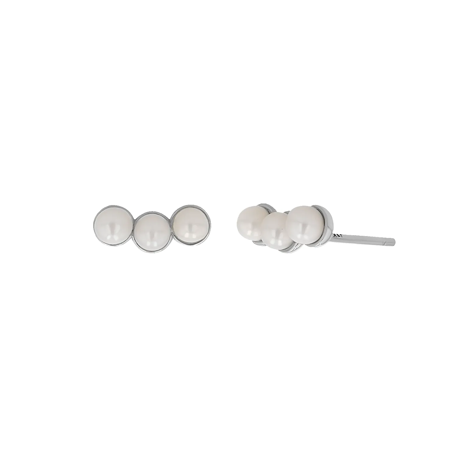 Pearl Trio Stud Earrings sold by Baby Gold product image thumbnail 2