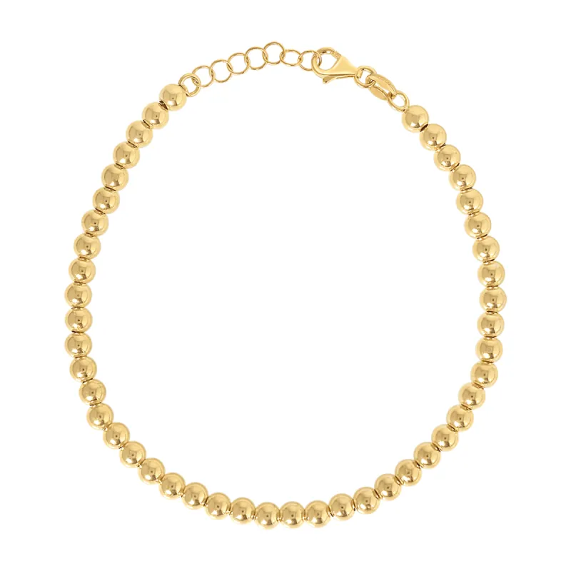 14K Gold 4mm Ball Bead Bracelet sold by Baby Gold