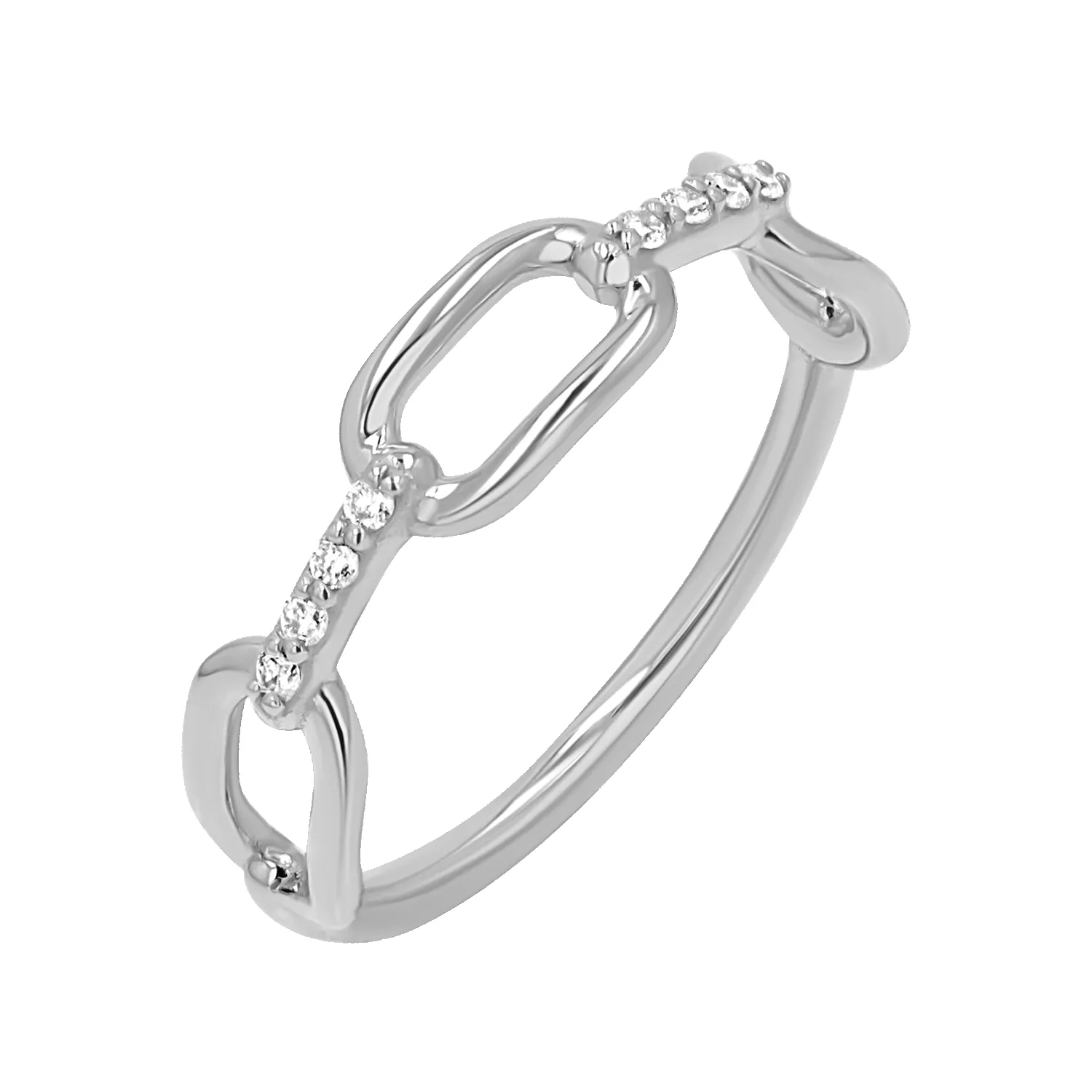 Diamond Bar Paper Clip Link Ring sold by Baby Gold product image thumbnail 2