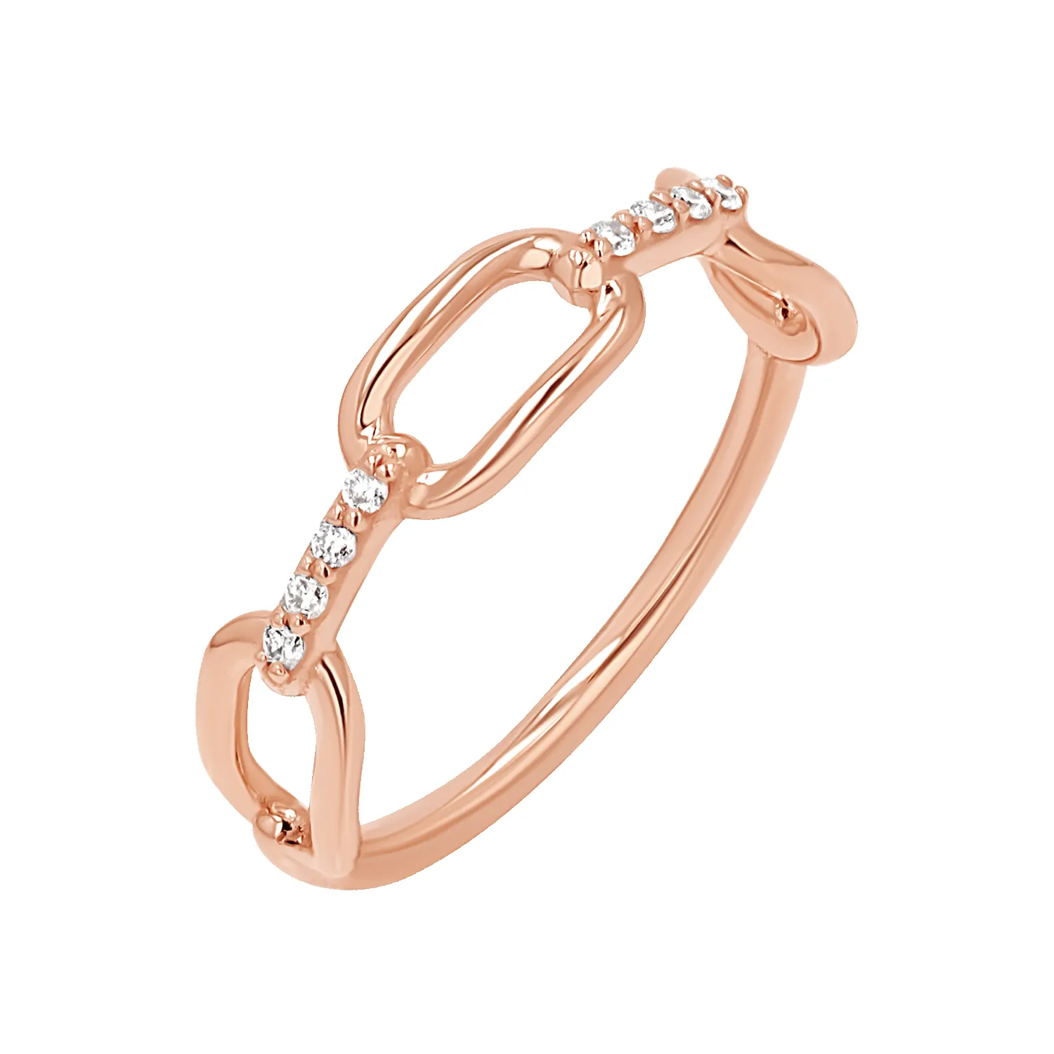 Diamond Bar Paper Clip Link Ring sold by Baby Gold product image thumbnail 3