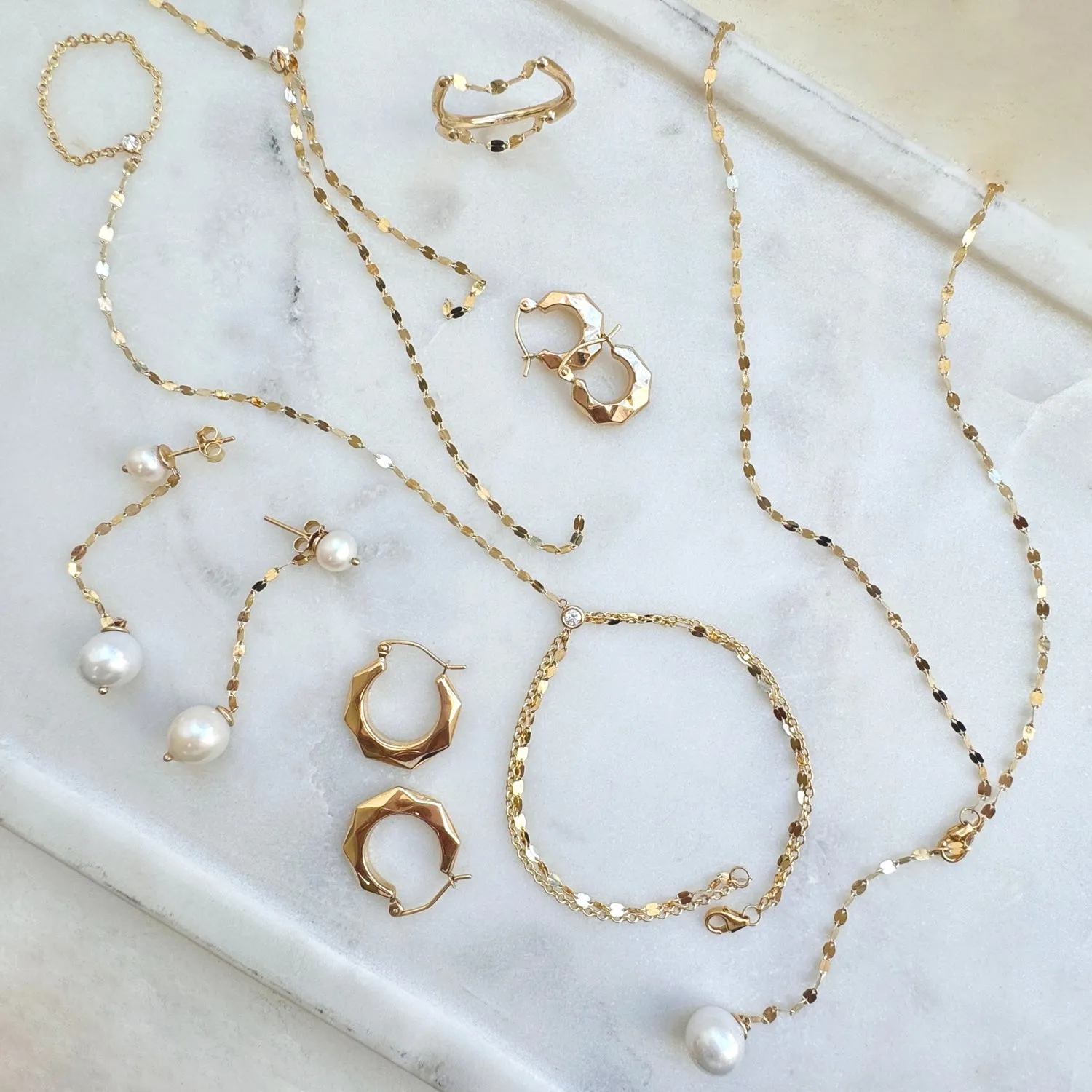 Diamond Bezel Demure Hand Chain sold by Baby Gold product image thumbnail 2