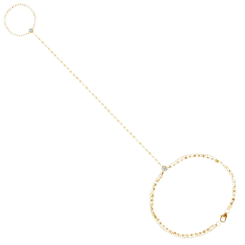 Diamond Bezel Demure Hand Chain sold by Baby Gold