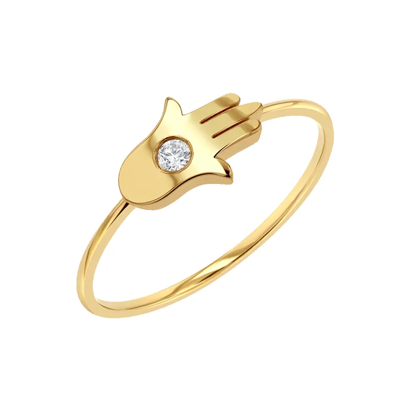 Hamsa Diamond Wire Ring sold by Baby Gold