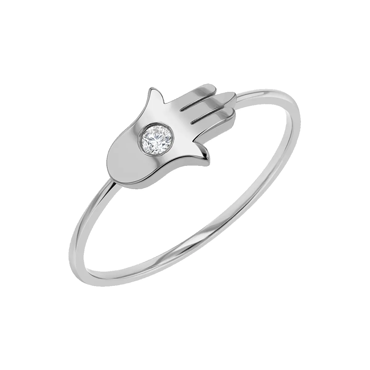 Hamsa Diamond Wire Ring sold by Baby Gold product image thumbnail 3