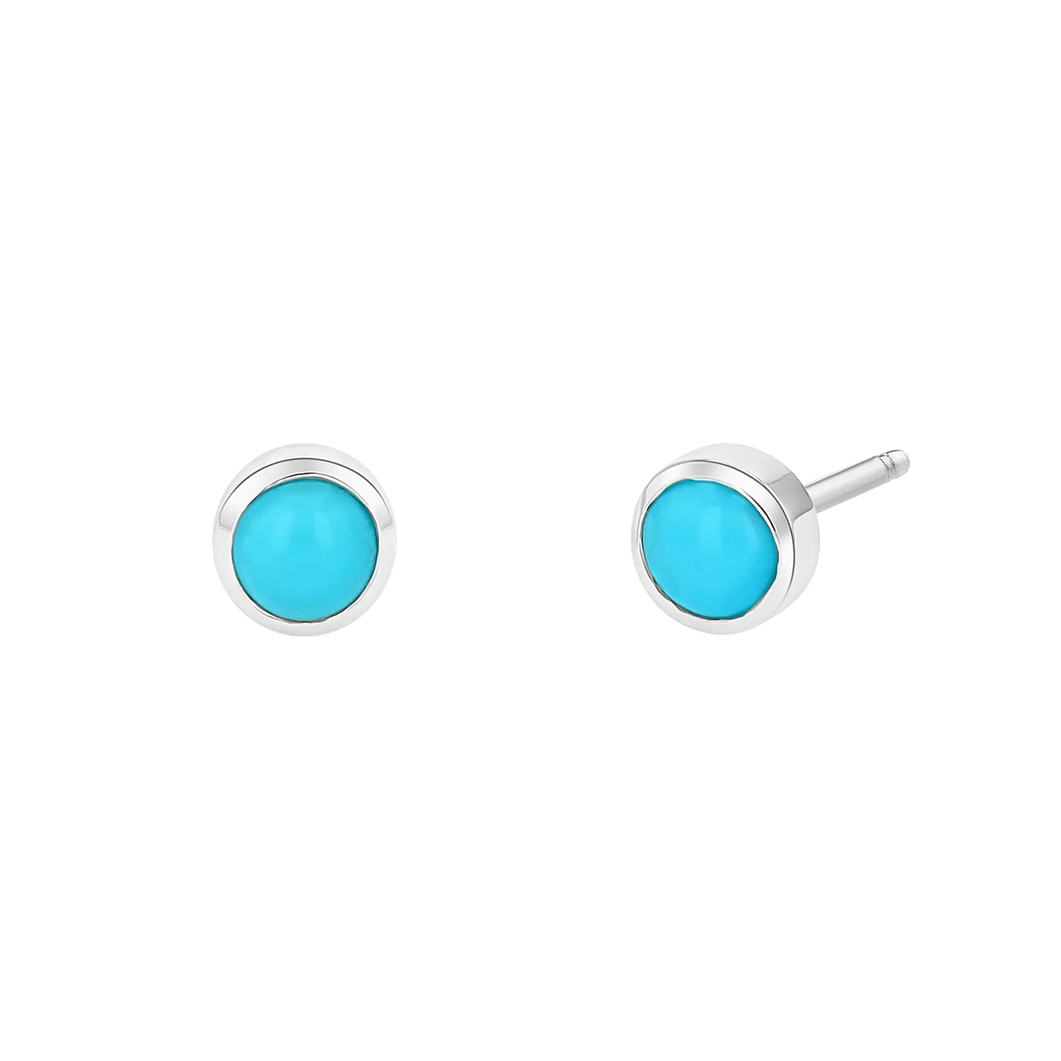 Turquoise Solitaire Stud Earrings sold by Baby Gold product image thumbnail 2
