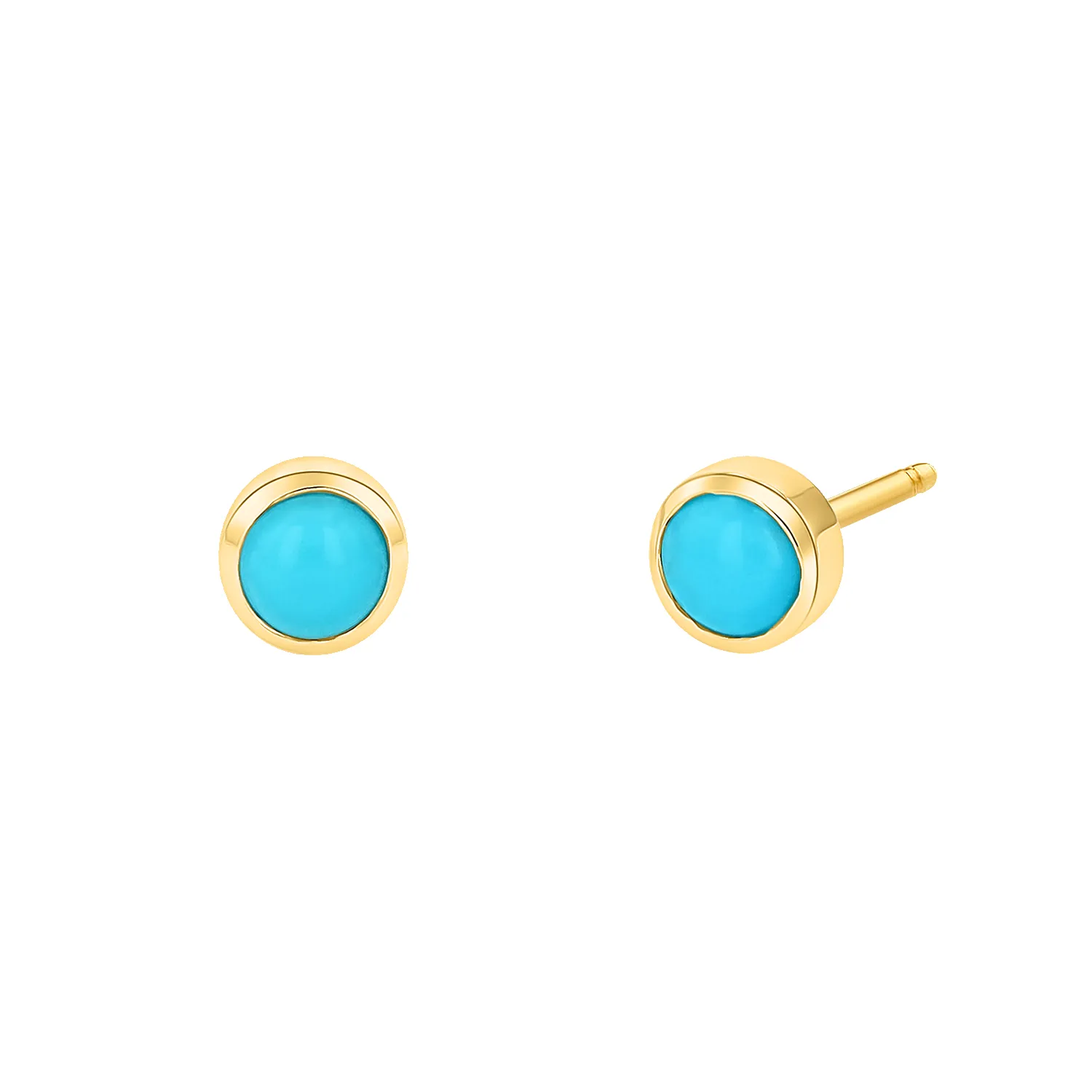 Turquoise Solitaire Stud Earrings sold by Baby Gold
