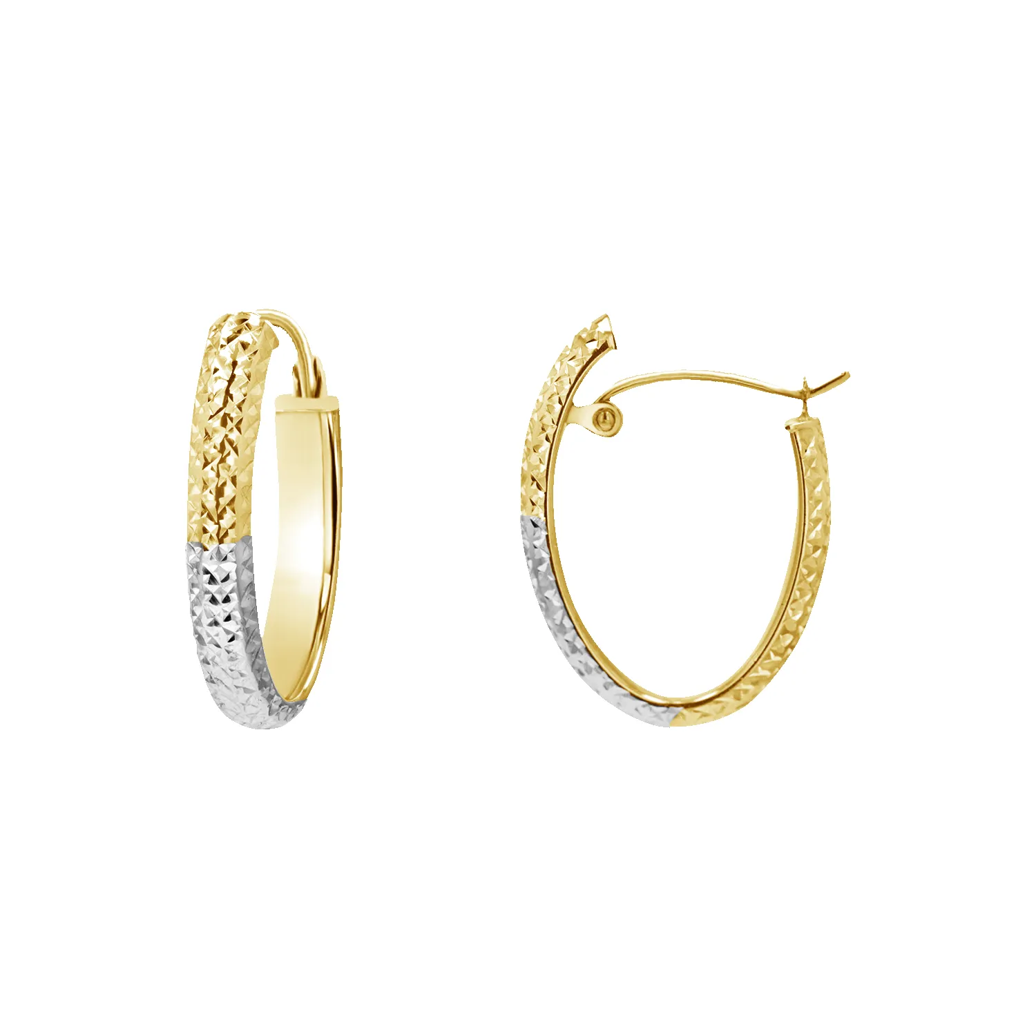 Lumi Two Tone Hoop Earrings sold by Baby Gold