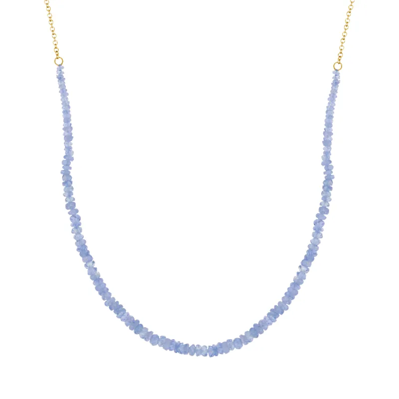 Sapphire and Gold Bead Strand Necklace sold by Baby Gold