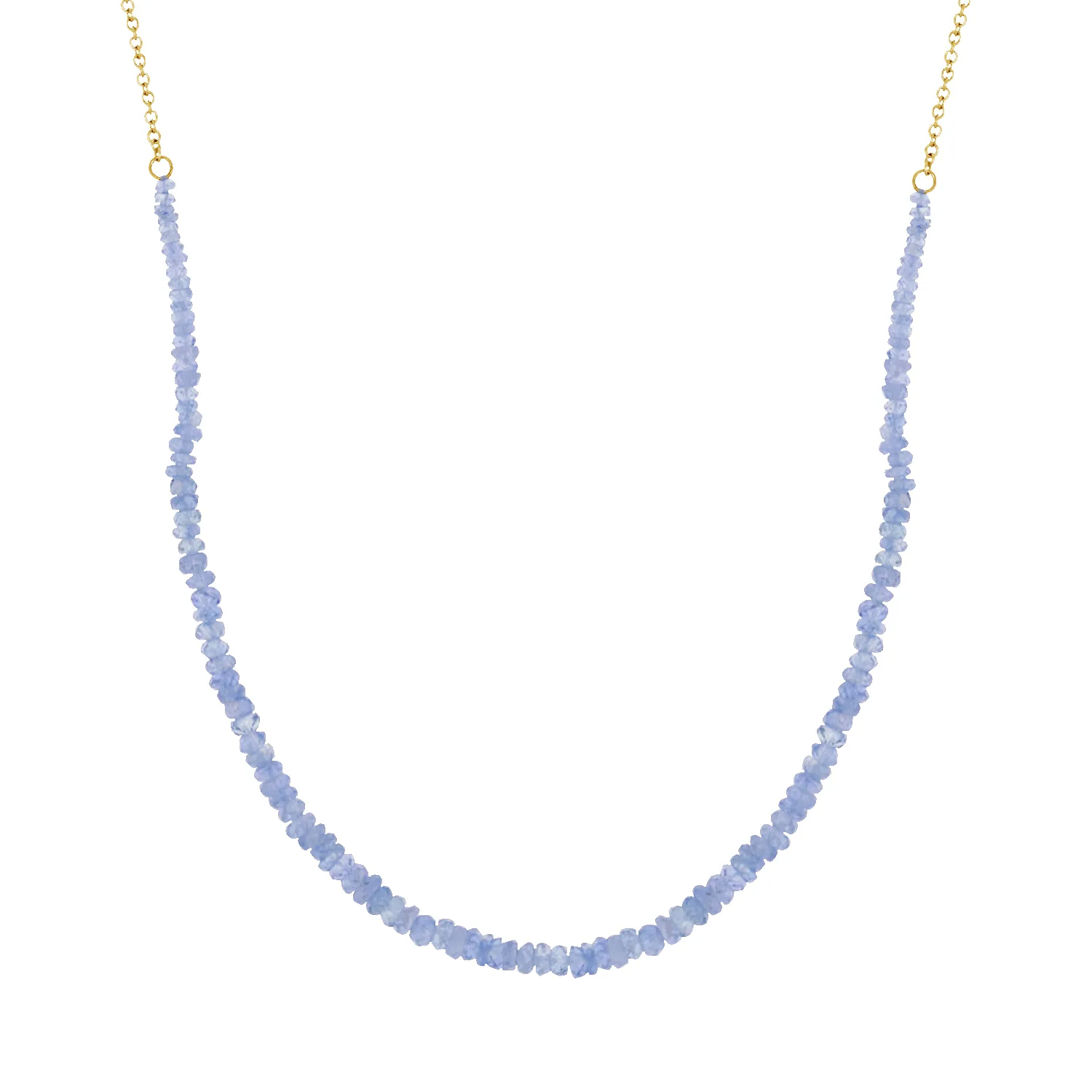 Sapphire and Gold Bead Strand Necklace sold by Baby Gold