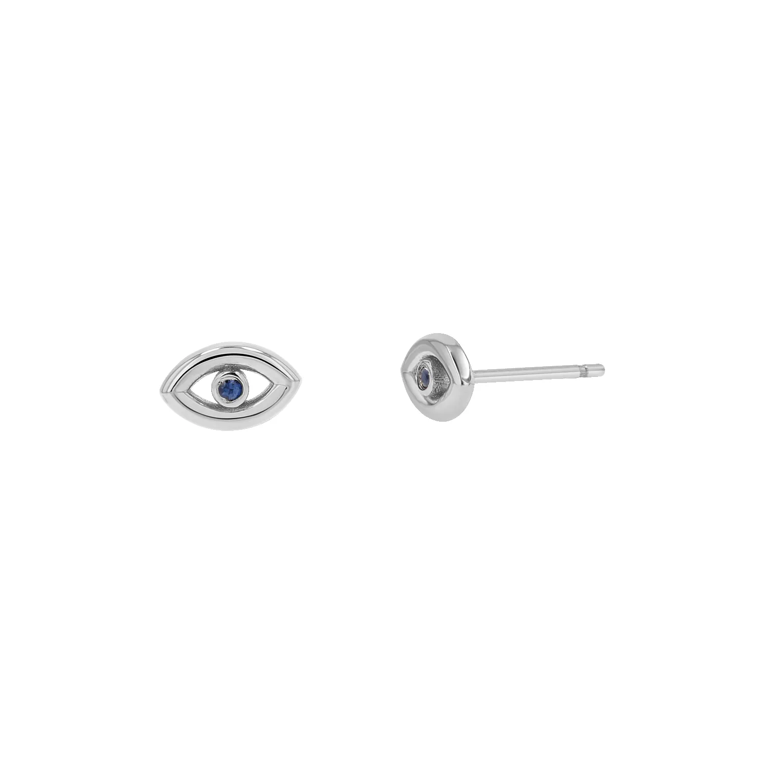Bezel Set Evil Eye Stud Earrings sold by Baby Gold product image thumbnail 2
