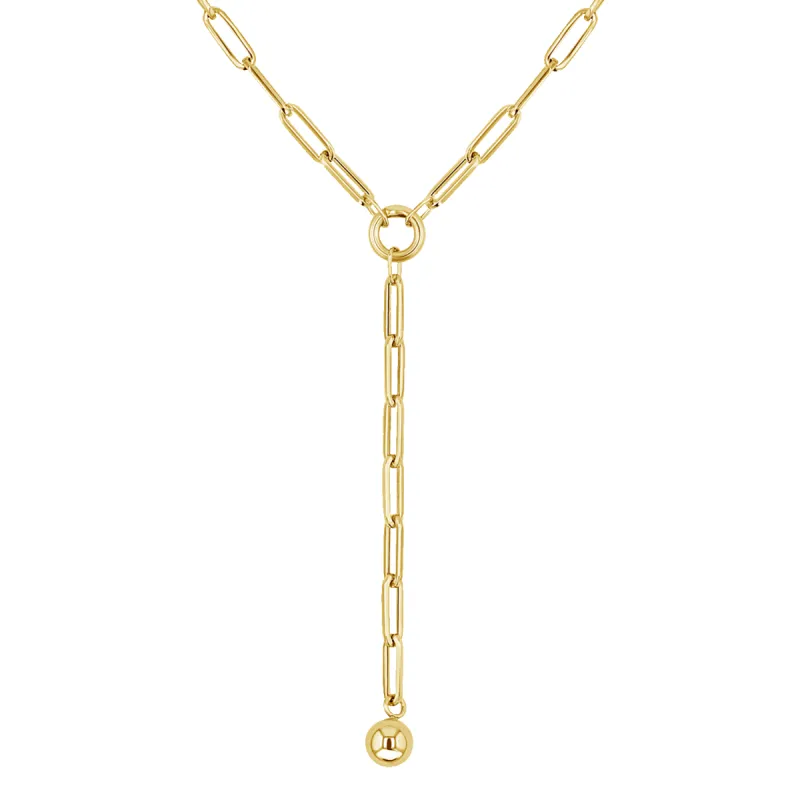 Ball & Chain Lariat Necklace sold by Baby Gold