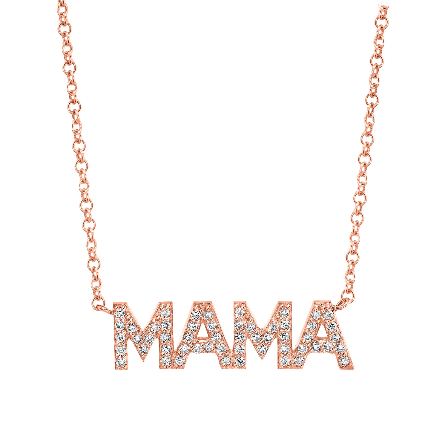 Diamond Pave Mama Necklace sold by Baby Gold product image thumbnail 3