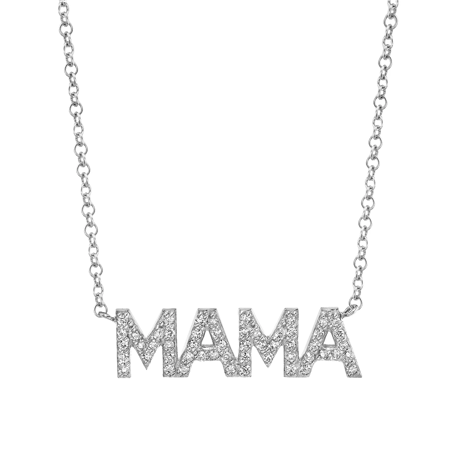Diamond Pave Mama Necklace sold by Baby Gold product image thumbnail 2