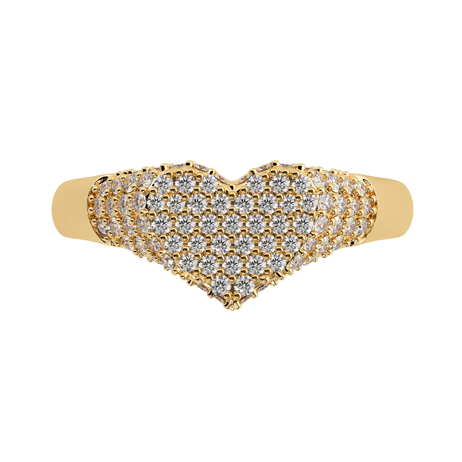Diamond Heart Pave Signet Ring sold by Baby Gold product image thumbnail 4