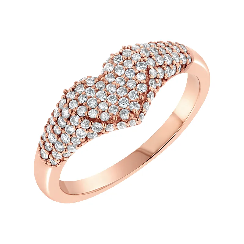 Diamond Heart Pave Signet Ring sold by Baby Gold product image thumbnail 3