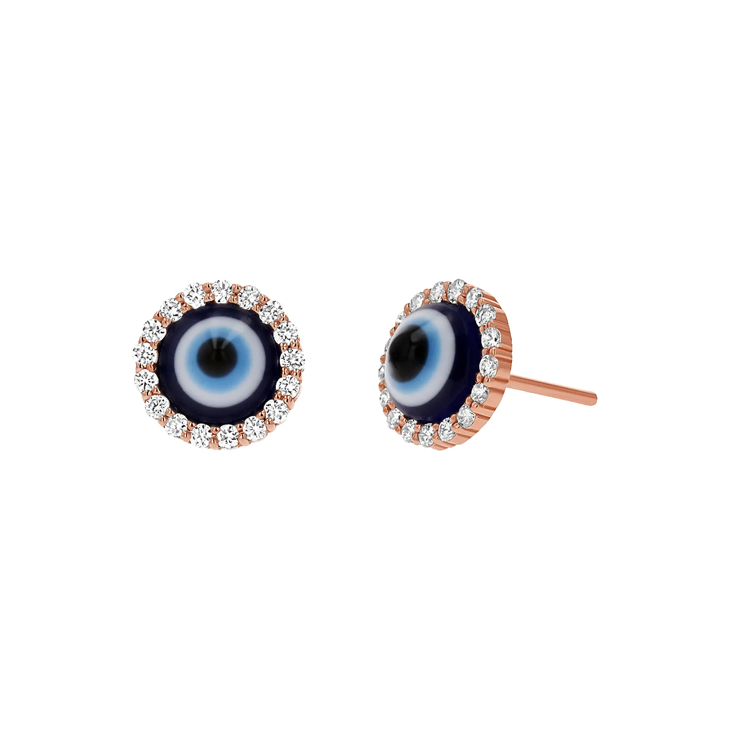 Round Diamond Evil Eye Studs sold by Baby Gold product image thumbnail 3