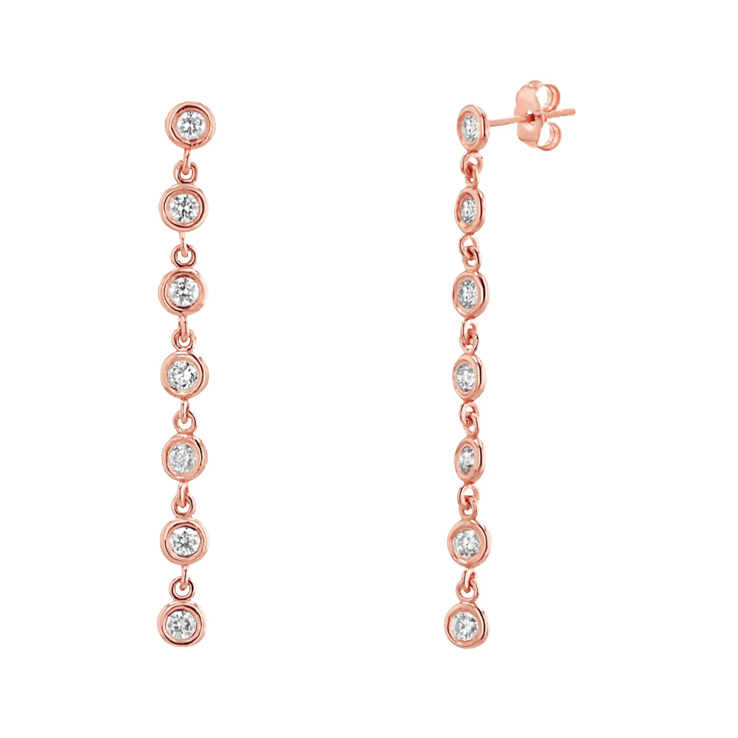 Diamond Bezel Chain Drop Earring sold by Baby Gold product image thumbnail 3