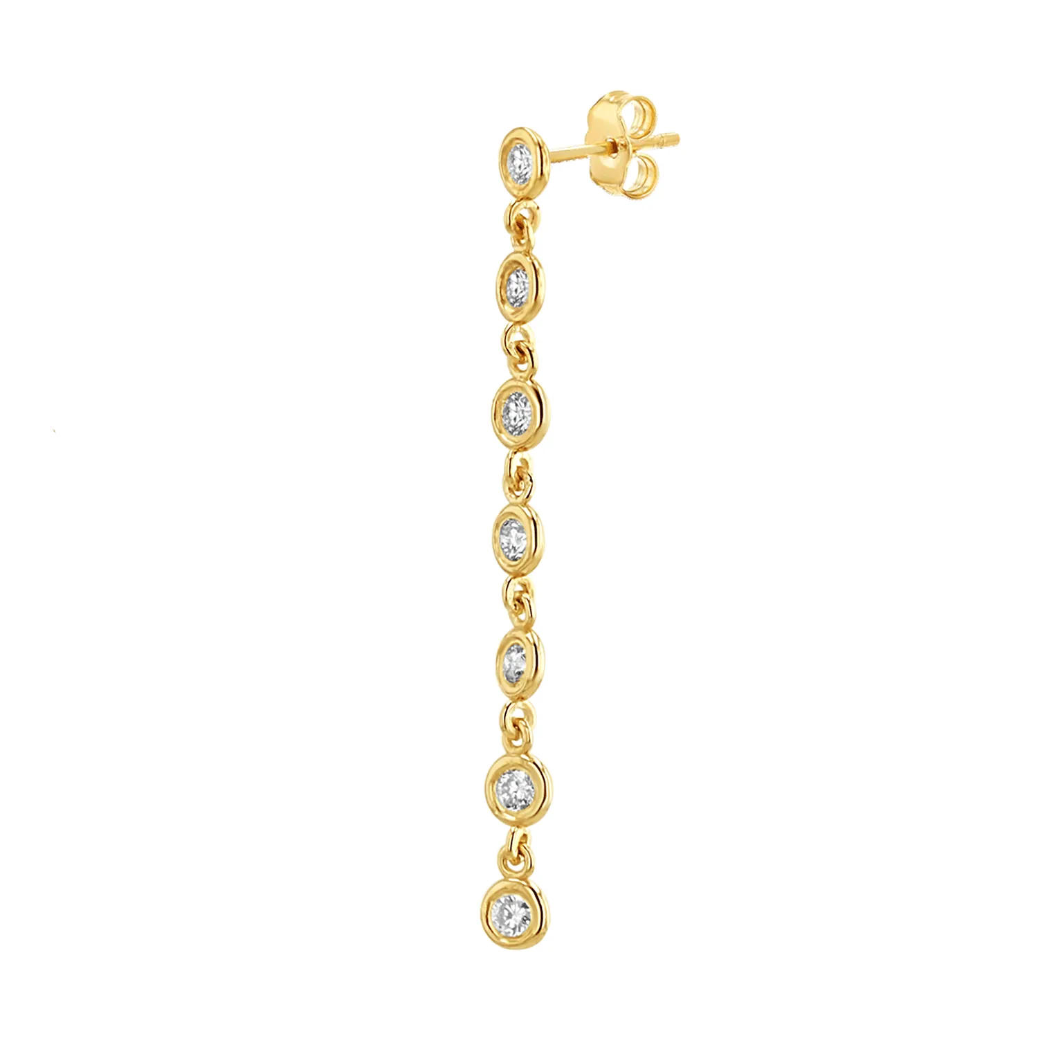 Diamond Bezel Chain Drop Earring sold by Baby Gold product image thumbnail 4