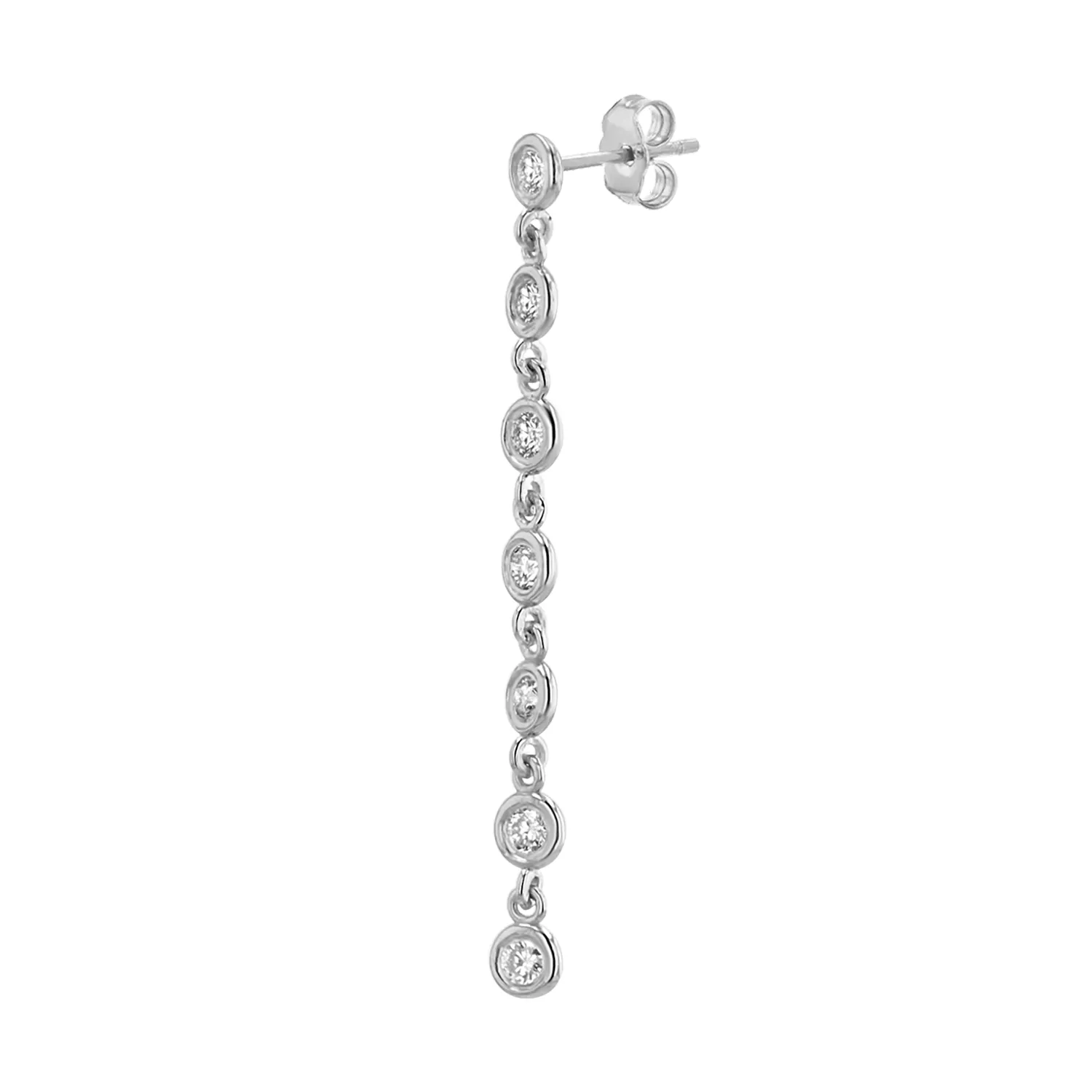 Diamond Bezel Chain Drop Earring sold by Baby Gold product image thumbnail 5