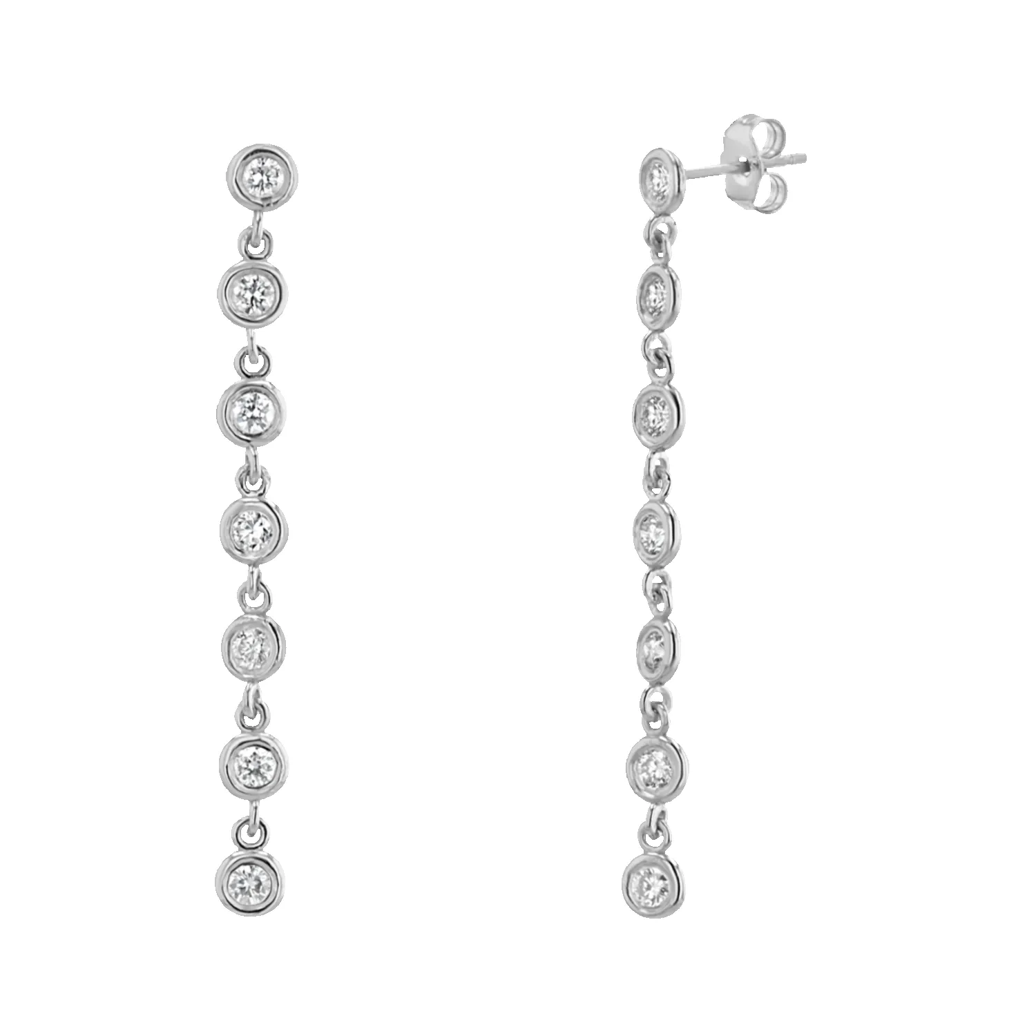Diamond Bezel Chain Drop Earring sold by Baby Gold product image thumbnail 2