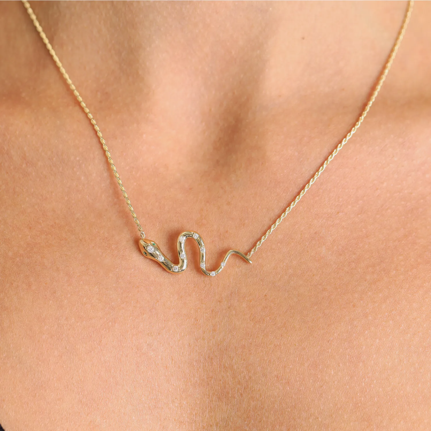 Diamond Serpentine Necklace sold by Baby Gold product image thumbnail 5