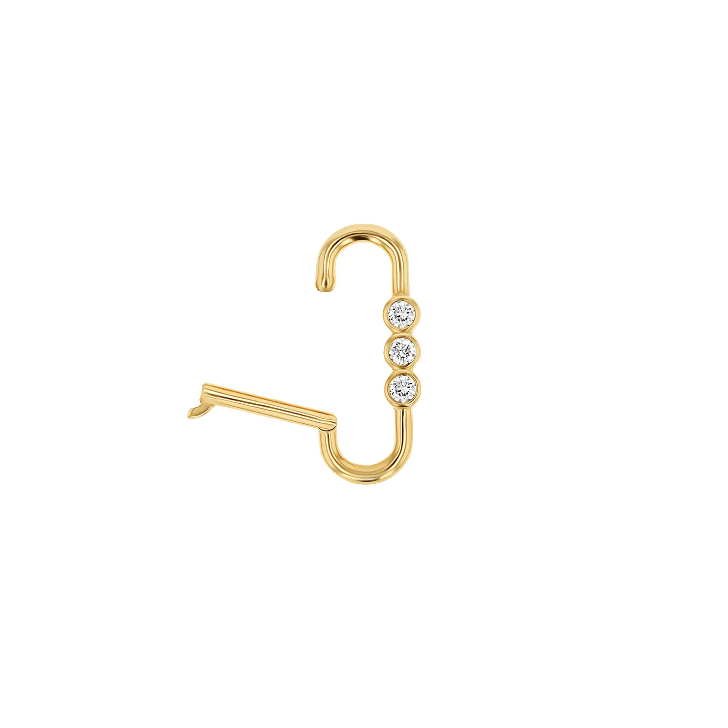 Tri-Bezel Diamond Paper Clip Connector sold by Baby Gold product image thumbnail 5