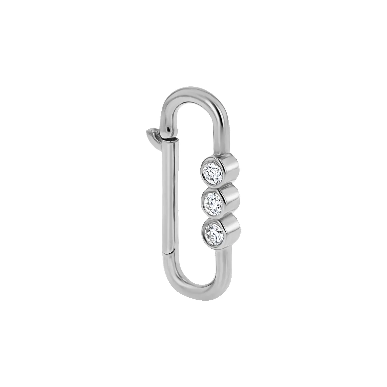 Tri-Bezel Diamond Paper Clip Connector sold by Baby Gold product image thumbnail 2