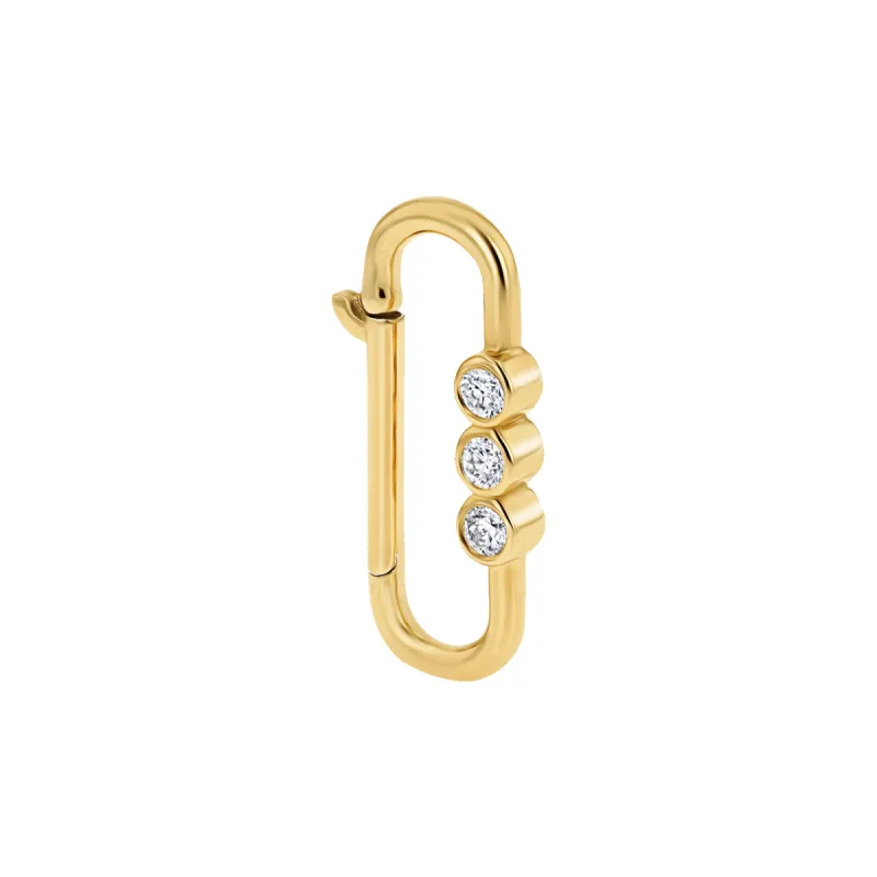 Tri-Bezel Diamond Paper Clip Connector sold by Baby Gold