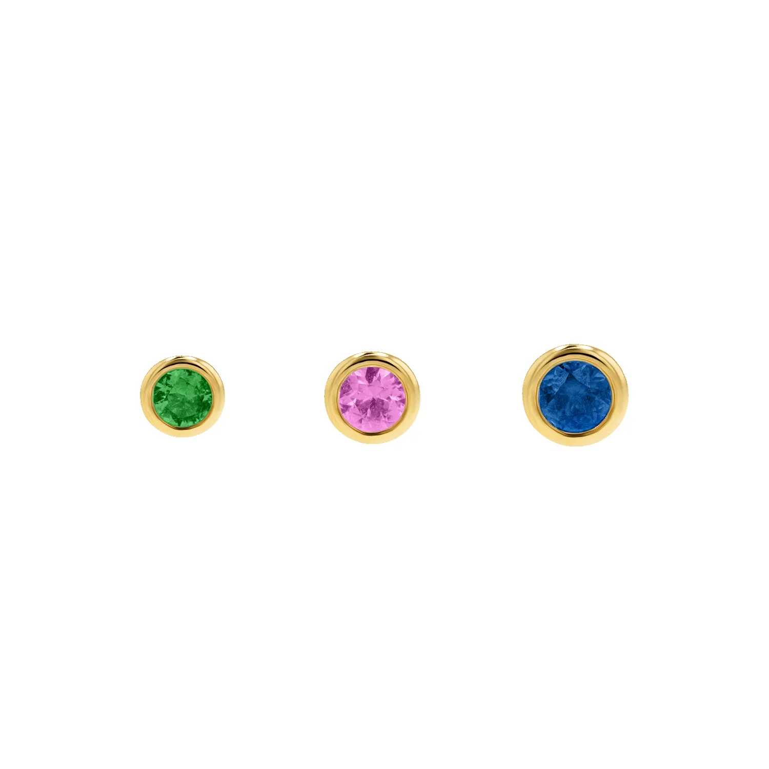 Gemstone Solitaire Bezel Studs sold by Baby Gold product image thumbnail 4