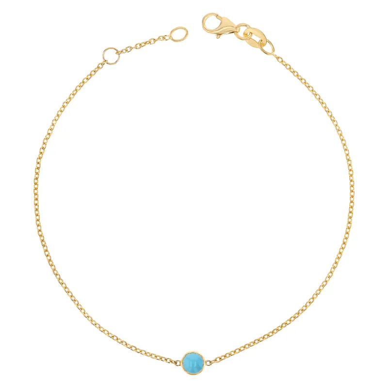 Turquoise Solitaire Bracelet sold by Baby Gold