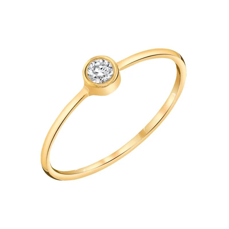 Solitaire Bezel Diamond Ring sold by Baby Gold