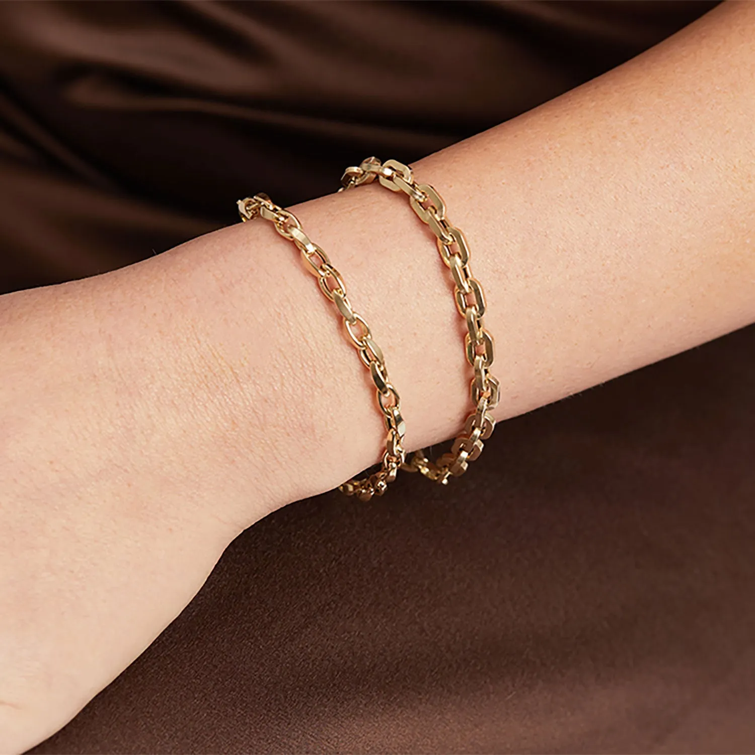 Chunky Box Chain Bracelet sold by Baby Gold product image thumbnail 2