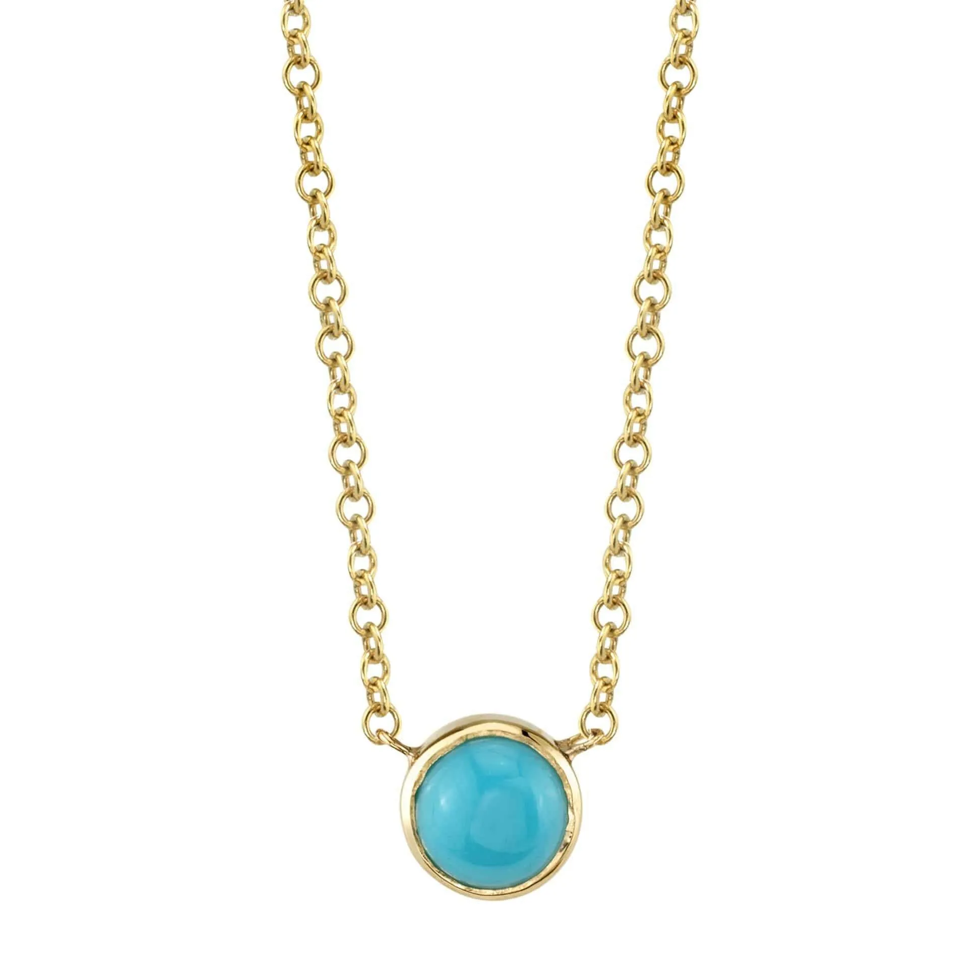 Turquoise Solitaire Necklace sold by Baby Gold product image thumbnail 4