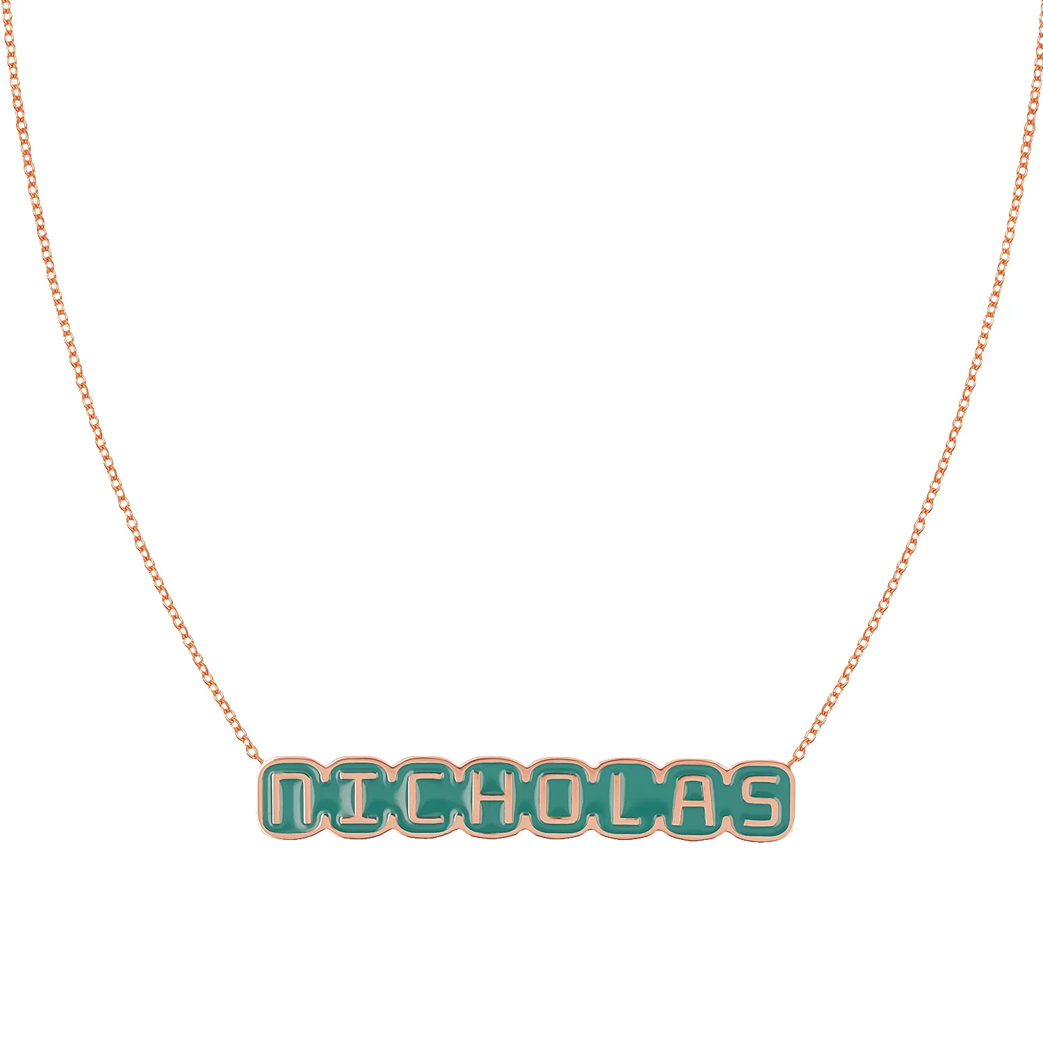 Retro Enamel Name Necklace sold by Baby Gold product image thumbnail 3