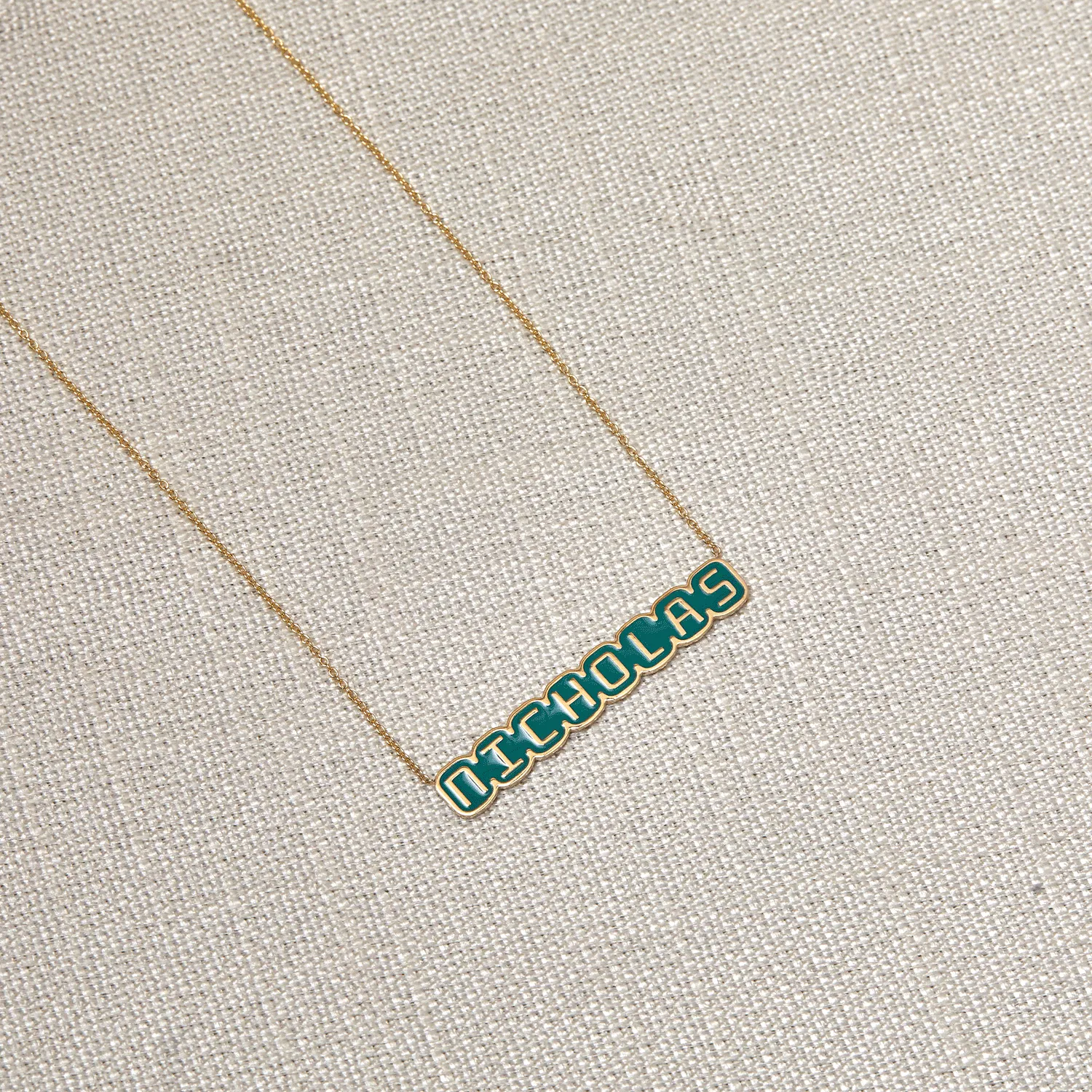 Retro Enamel Name Necklace sold by Baby Gold product image thumbnail 4