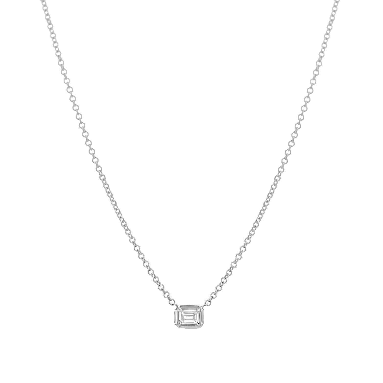 Emerald Diamond Solitaire Necklace sold by Baby Gold product image thumbnail 2