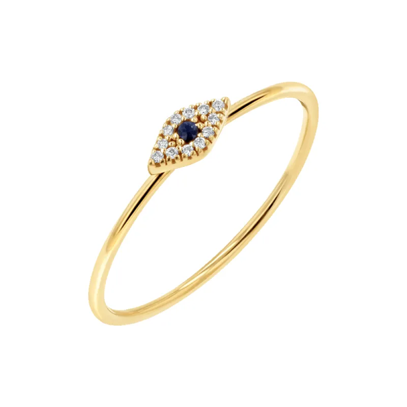 Petit Evil Eye Diamond Ring sold by Baby Gold