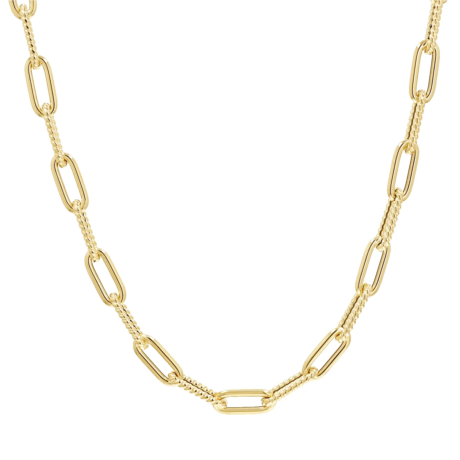 14K Oval Link Twist Chain Necklace sold by Baby Gold