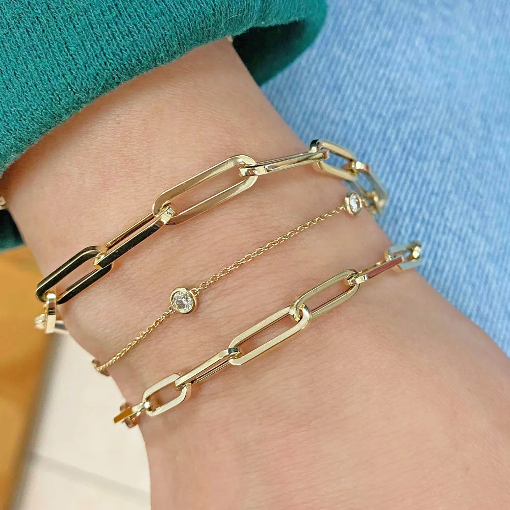 14K Large Paperclip Chain Bracelet sold by Baby Gold product image thumbnail 5