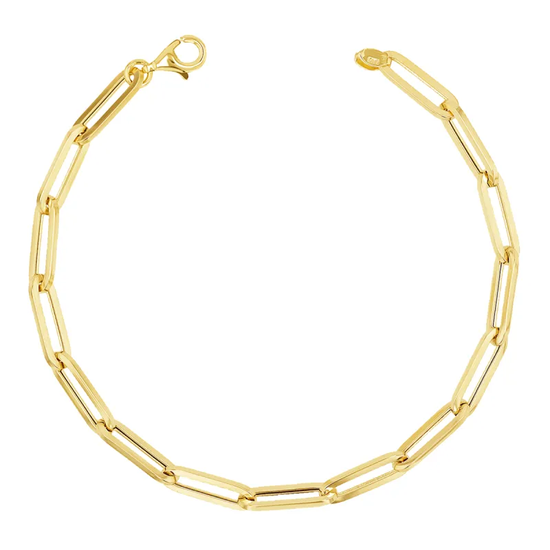 14K Large Paper Clip Chain Bracelet sold by Baby Gold