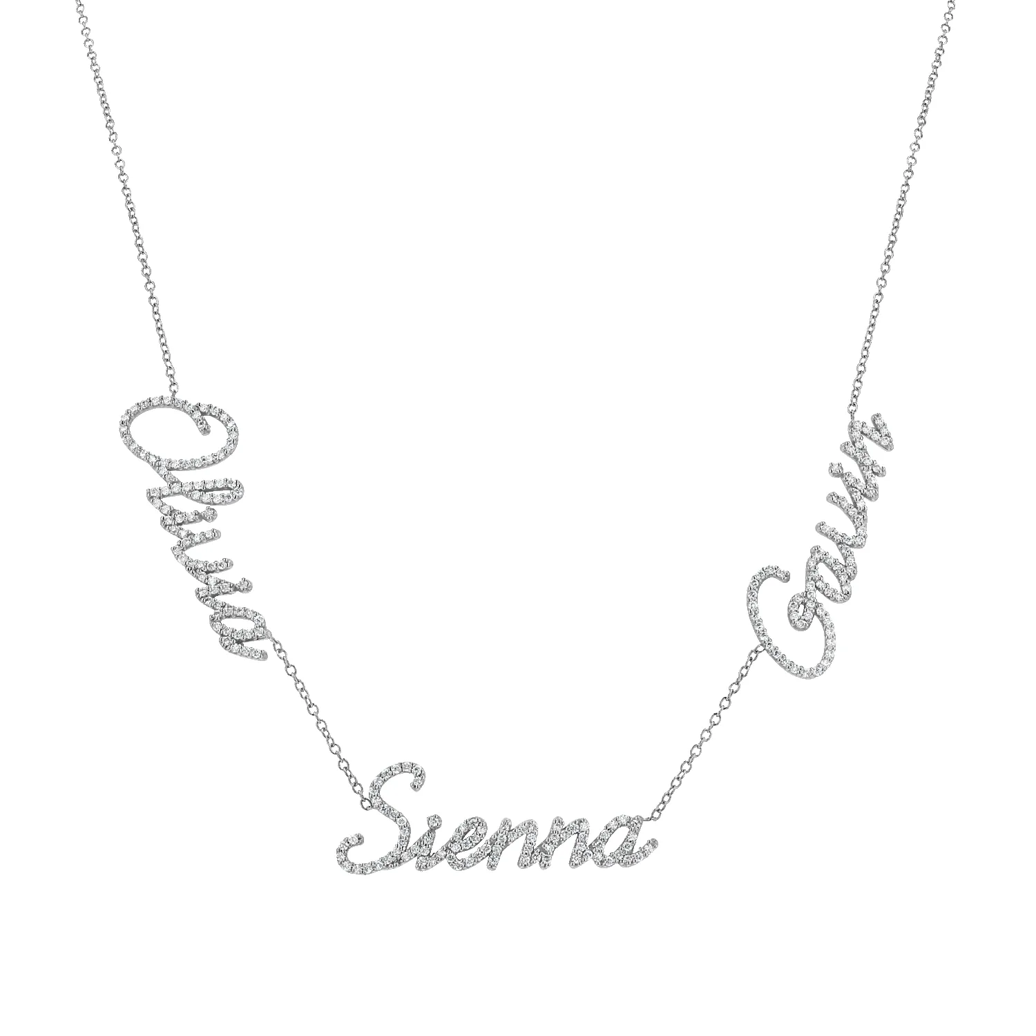 Multi Diamond Custom Script Name Necklace sold by Baby Gold product image thumbnail 2